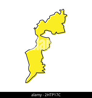 Simple outline map of Burgenland is a state of Austria. Stylized minimal line design Stock Vector
