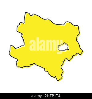 Simple outline map of Lower Austria is a state of Austria. Stylized minimal line design Stock Vector