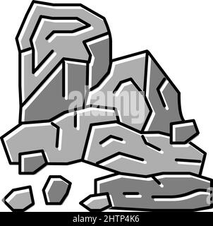 charcoal wooden color icon vector illustration Stock Vector