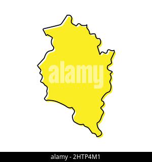 Simple outline map of Vorarlberg is a state of Austria. Stylized minimal line design Stock Vector