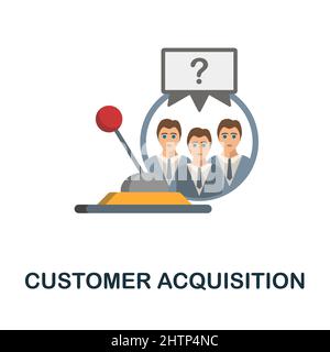 Customer Acquisition flat icon. Colored element sign from growth acceleration collection. Flat Customer Acquisition icon sign for web design Stock Vector