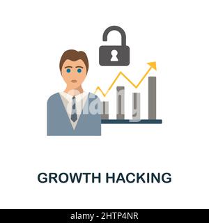 Growth Hacking flat icon. Colored element sign from growth acceleration collection. Flat Growth Hacking icon sign for web design, infographics and Stock Vector