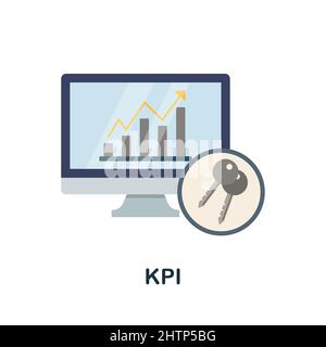 Kpi flat icon. Colored element sign from market integration collection. Flat Kpi icon sign for web design, infographics and more. Stock Vector