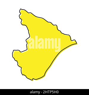 Simple outline map of Sergipe is a state of Brazil. Stylized minimal line design Stock Vector