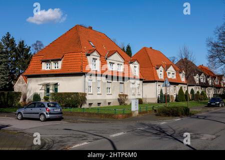 Gartenstadt Welheim settlement in Bottrop, the workers' settlement is part of the Industrial Heritage Route Stock Photo