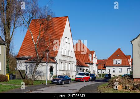 Gartenstadt Welheim settlement in Bottrop, the workers' settlement is part of the Industrial Heritage Route Stock Photo