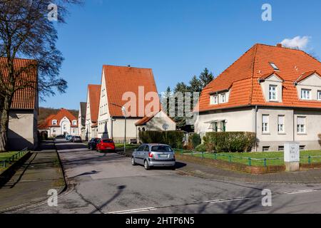 Gartenstadt Welheim settlement in Bottrop, the workers' settlement is part of the Industrial Heritage Route Stock Photo