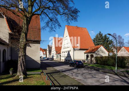 Gartenstadt Welheim settlement in Bottrop, the workers' settlement is part of the Industrial Heritage Route Stock Photo