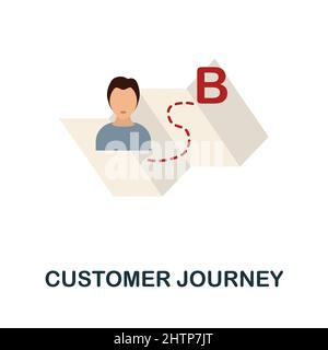 Customer Journey flat icon. Colored element sign from market integration collection. Flat Customer Journey icon sign for web design, infographics and Stock Vector