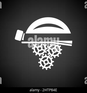 Labor Day Icon. White on Black Background. Vector Illustration. Stock Vector