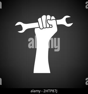 Labor Day Icon. White on Black Background. Vector Illustration. Stock Vector