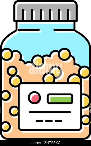 vitamins homeopathy bottle color icon vector illustration Stock Vector