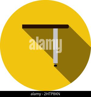 Briefing Table Console Icon. Flat Circle Stencil Design With Long Shadow. Vector Illustration. Stock Vector