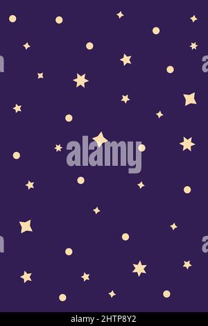 Poster of deep space with stars in a flat style. Mysticism, Halloween set, spiritualism, magic.Vector illustration Stock Vector