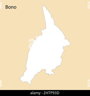 High Quality map of Bono is a region of Ghana, with borders of the districts Stock Vector