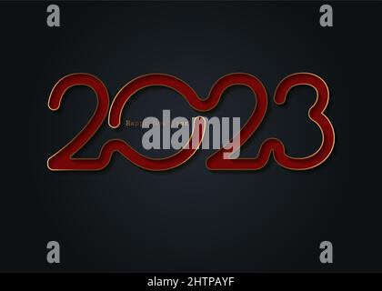 2023 year Logo design. Chinese new year of bunny. Black rabbit