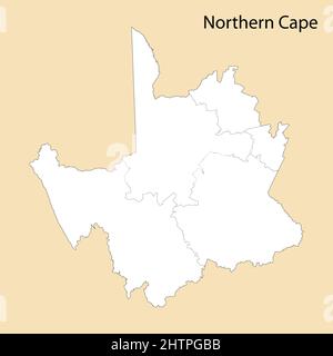 High Quality map of Northern Cape is a region of South Africa, with borders of the districts Stock Vector