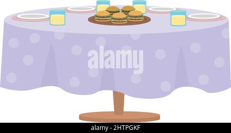 Table served for party semi flat color vector object Stock Vector