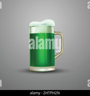 St. Patrick's day green beer glass. vector illustration design Stock Vector