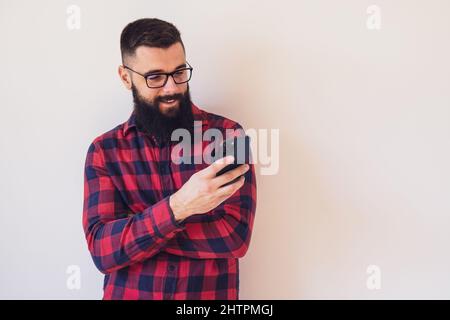 Portrait of man who is worried and thoughtful. Copy space on image for your text or advert. Stock Photo