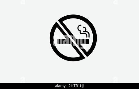 cigarette vector icon, no smoking sign in trendy flat design Stock Vector