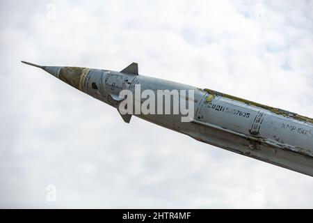 Russian rocket offensive weapon deployed and ready to fire Stock Photo ...