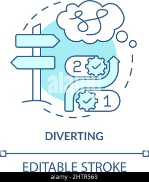 Diverting turquoise concept icon Stock Vector
