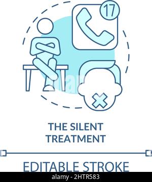 Silent treatment turquoise concept icon Stock Vector