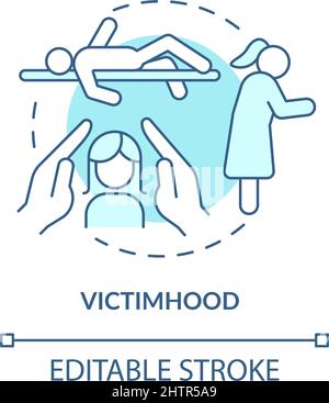 Victimhood turquoise concept icon Stock Vector