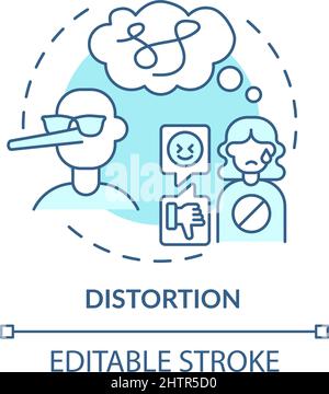 Distortion turquoise concept icon Stock Vector