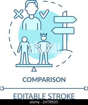 Comparison turquoise concept icon Stock Vector