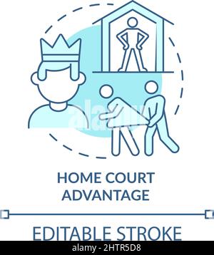 Home court advantage turquoise concept icon Stock Vector