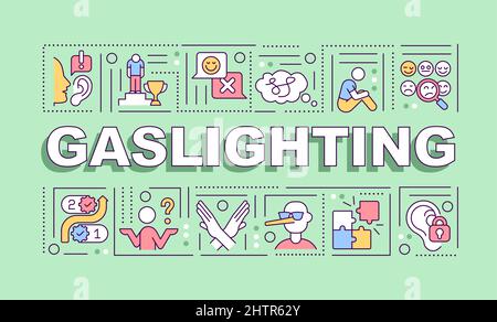 Gaslighting word concepts green banner Stock Vector