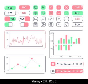 Sales forecast UI elements kit Stock Vector