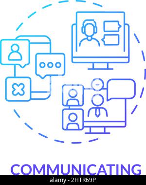 Communicating blue gradient concept icon Stock Vector