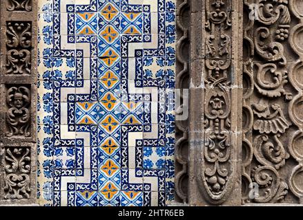 The Casa de los Azulejos or "House of Tiles" is an 18th-century Baroque palace in Mexico City, built by the Count of the Valle de Orizaba family. Stock Photo