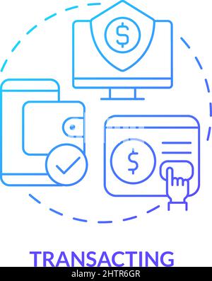 Transacting blue gradient concept icon Stock Vector