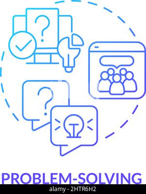 Problem solving blue gradient concept icon Stock Vector