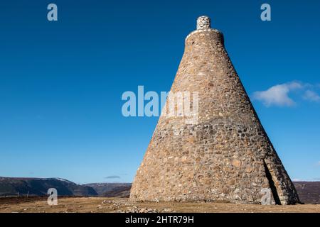 The Maule Monument on the top of Hill of Rowan, Glen Esk, Angus, Scotland. Stock Photo