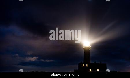 Flamborough Head, Lighthouse, at night. Yorkshire, England, UK Stock Photo