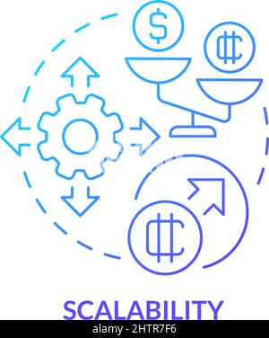Scalability blue gradient concept icon Stock Vector