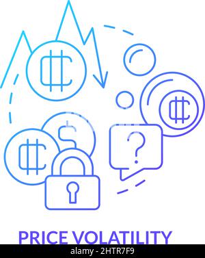 Price volatility blue gradient concept icon Stock Vector