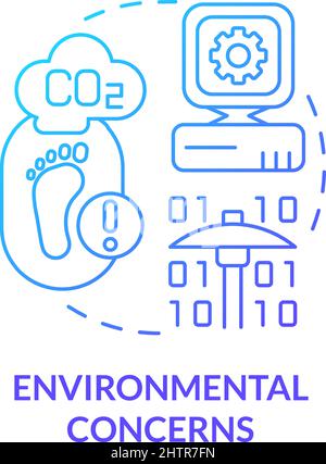 Environmental concerns blue gradient concept icon Stock Vector