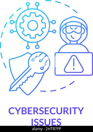 Cybersecurity issues blue gradient concept icon Stock Vector
