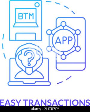 Easy transactions blue gradient concept icon Stock Vector