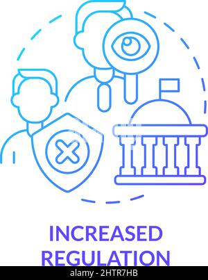 Increased regulation blue gradient concept icon Stock Vector