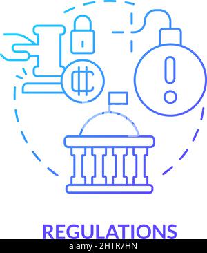 Regulations blue gradient concept icon Stock Vector