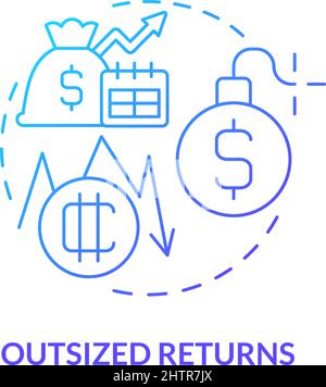 Outsized returns blue gradient concept icon Stock Vector