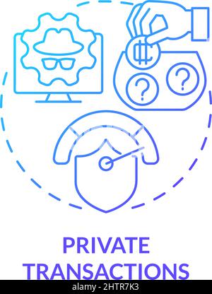 Private transactions blue gradient concept icon Stock Vector
