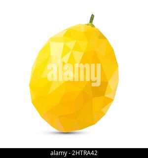 Polygon Lemon vector illustration. Yellow polygonal fruits isolated on white background. Stock Vector